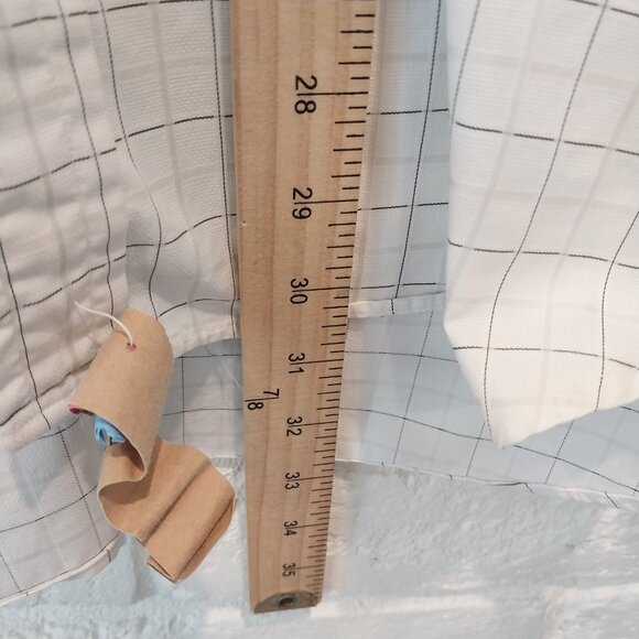 Burberry Dress Shirt Men 16.5 35 White Black Striped Long Sleeve Plaid Button Up - Picture 14 of 14